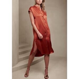 Banana Republic 'Muse' Brown Silk Shirt Dress Size L